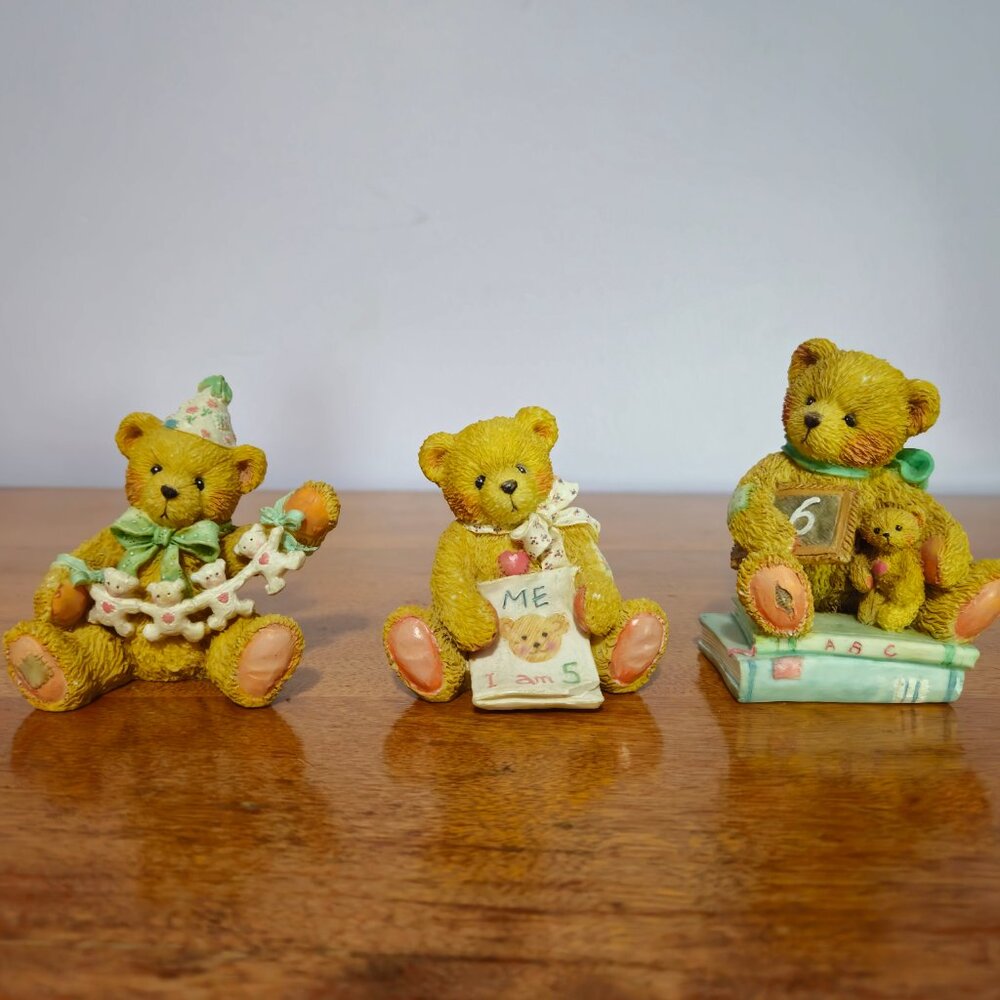 1992 retired discontinued Cherished teddies birthday figurines lot AGE 4, 5 & 6